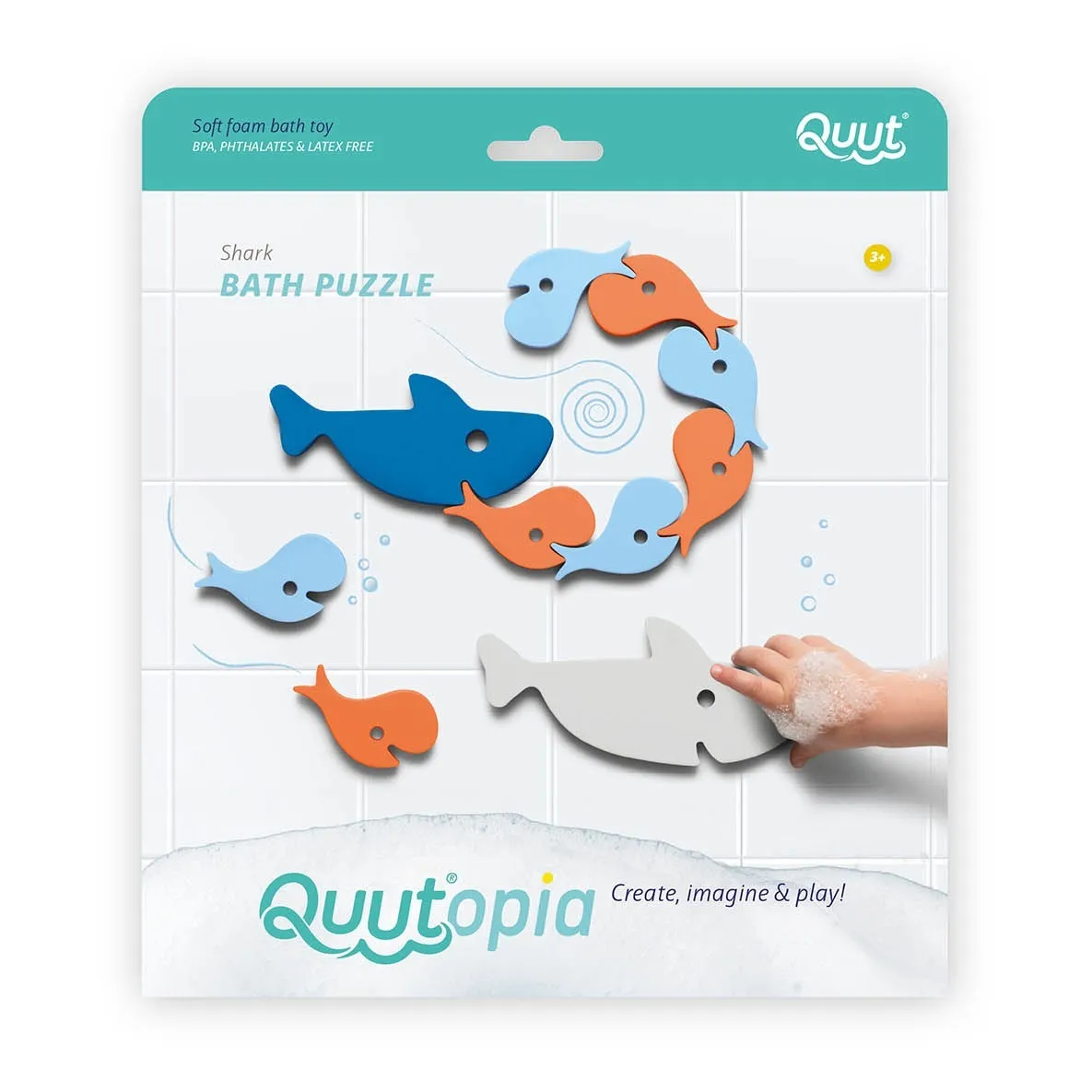 Quut Multicoloured Shark Bath Puzzle
