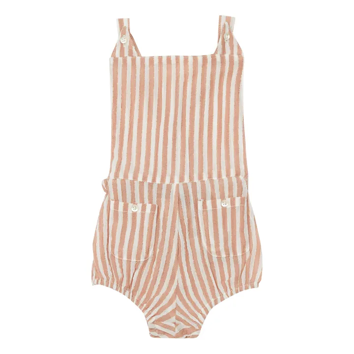 Exclusive: Emile et Ida x Smallable - Striped lurex romper | Pale pink- Product image n°0