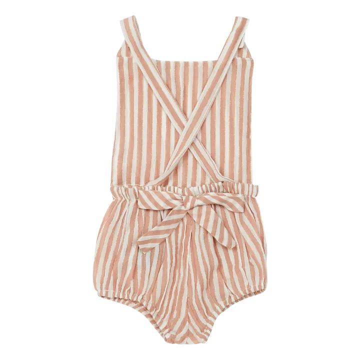Exclusive: Emile et Ida x Smallable - Striped lurex romper | Pale pink- Product image n°1