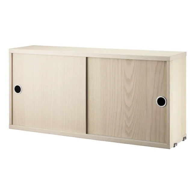 Cabinet with sliding doors in ash 78 x 30 cm