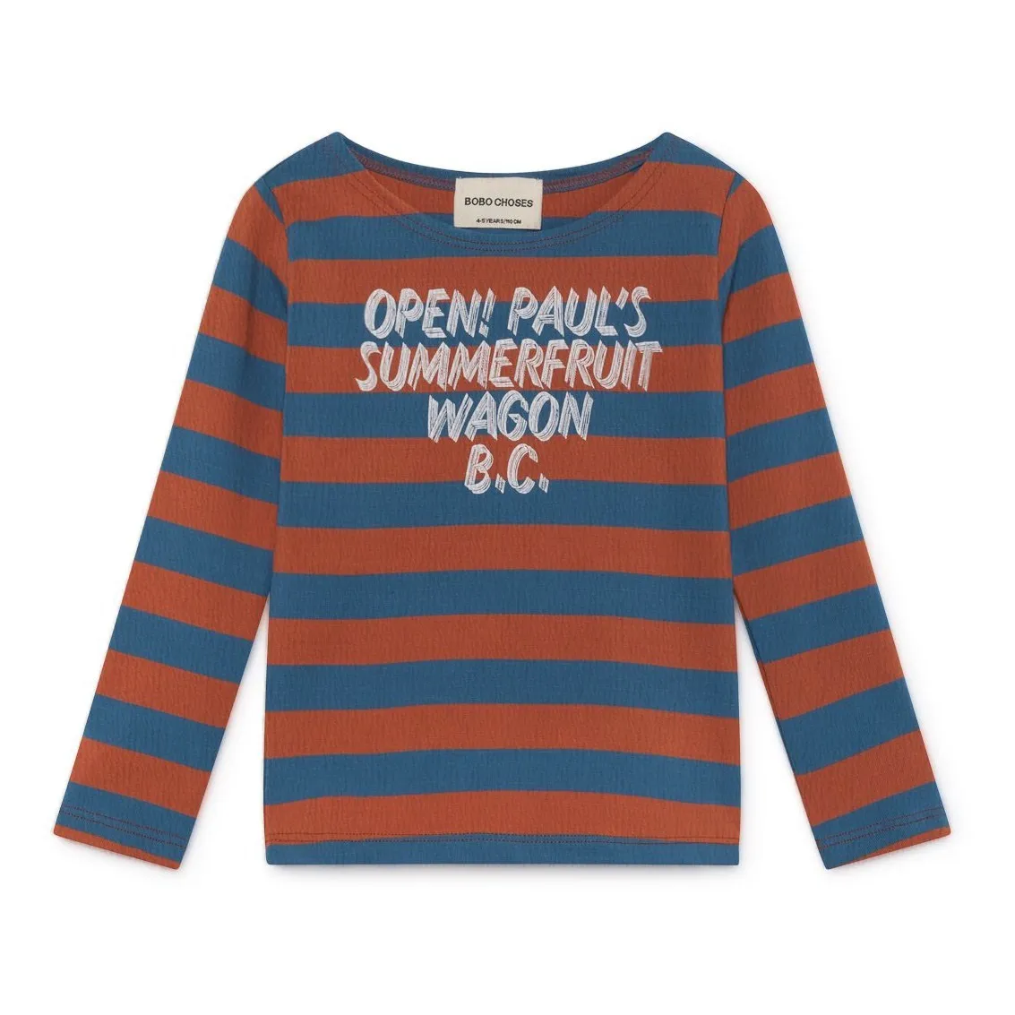 Bobo Choses Brick Red Striped Water Tee