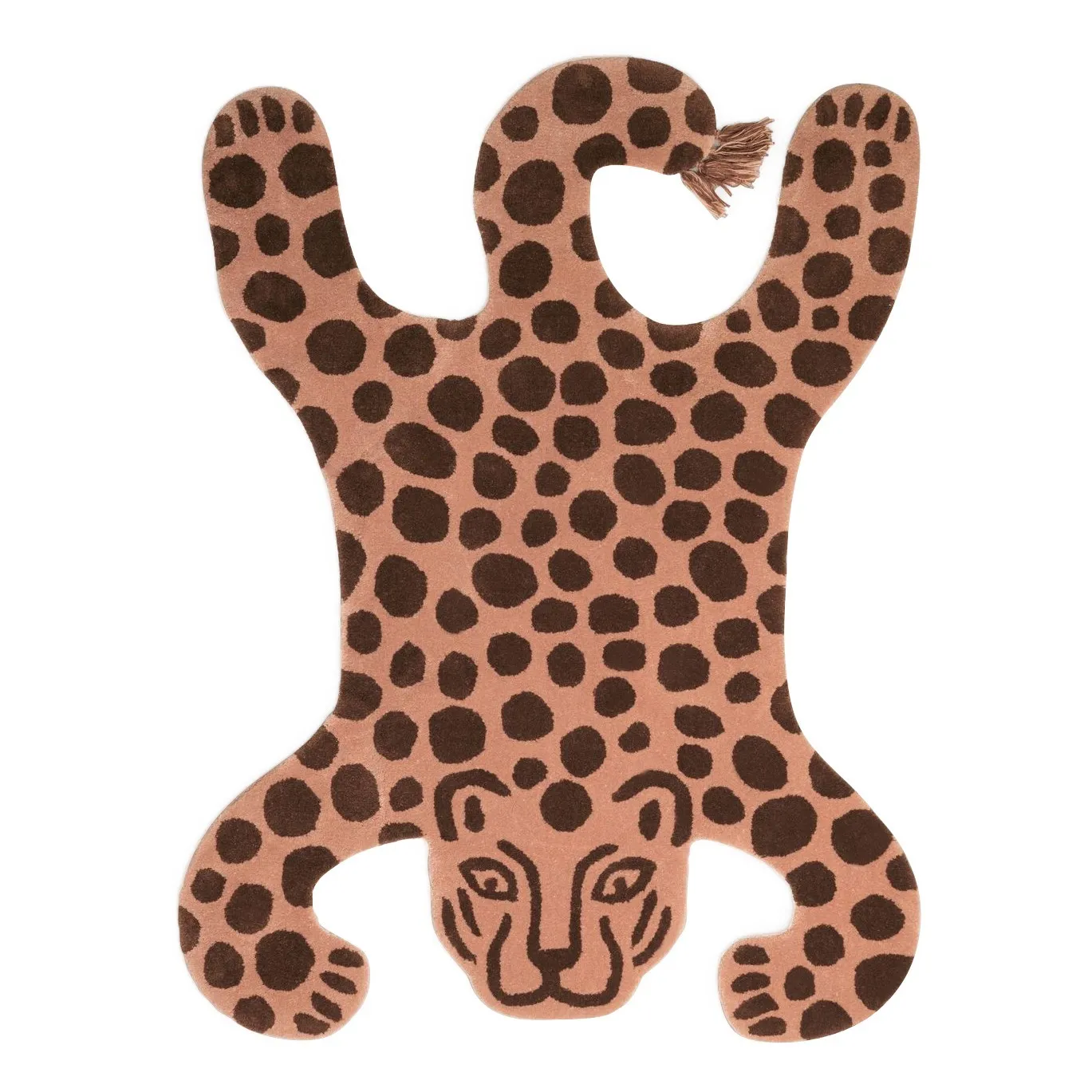 Ferm Living Kids Brick Red Safari Leopard Tufted Rug 160X118 Cm