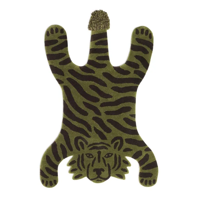 Alfombra Safari Tigre 160x120 cm | Verde Kaki