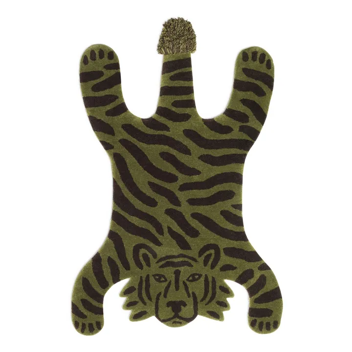 Alfombra Safari Tigre 160x120 cm | Verde Kaki- Imagen del producto n°0