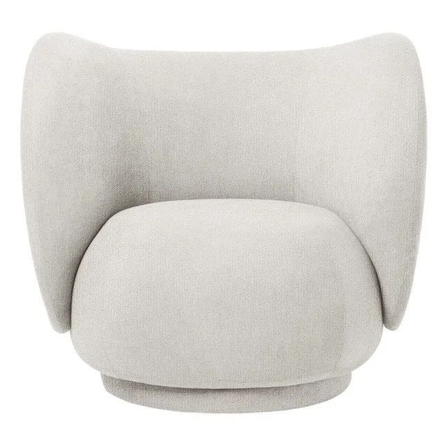 Fauteuil en tissu bouclé Rico | Crème