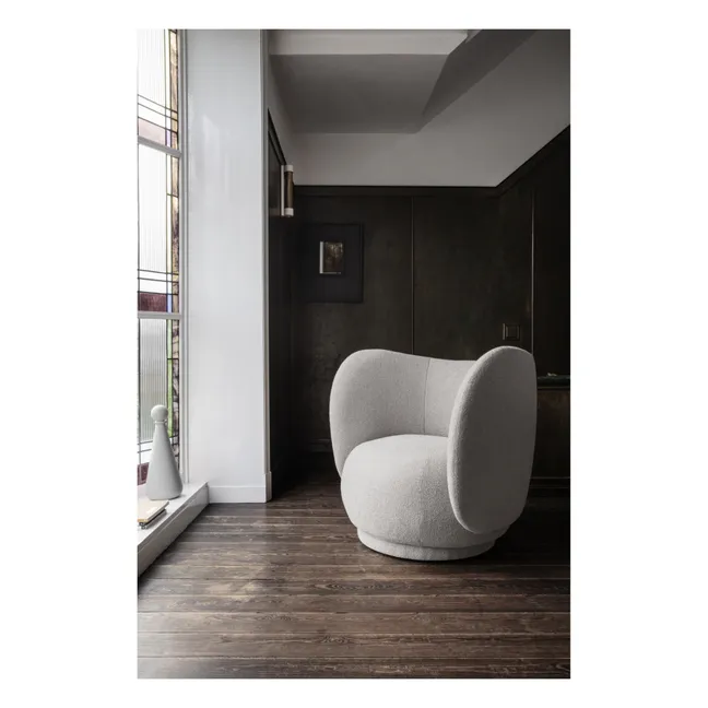 Fauteuil en tissu bouclé Rico | Crème