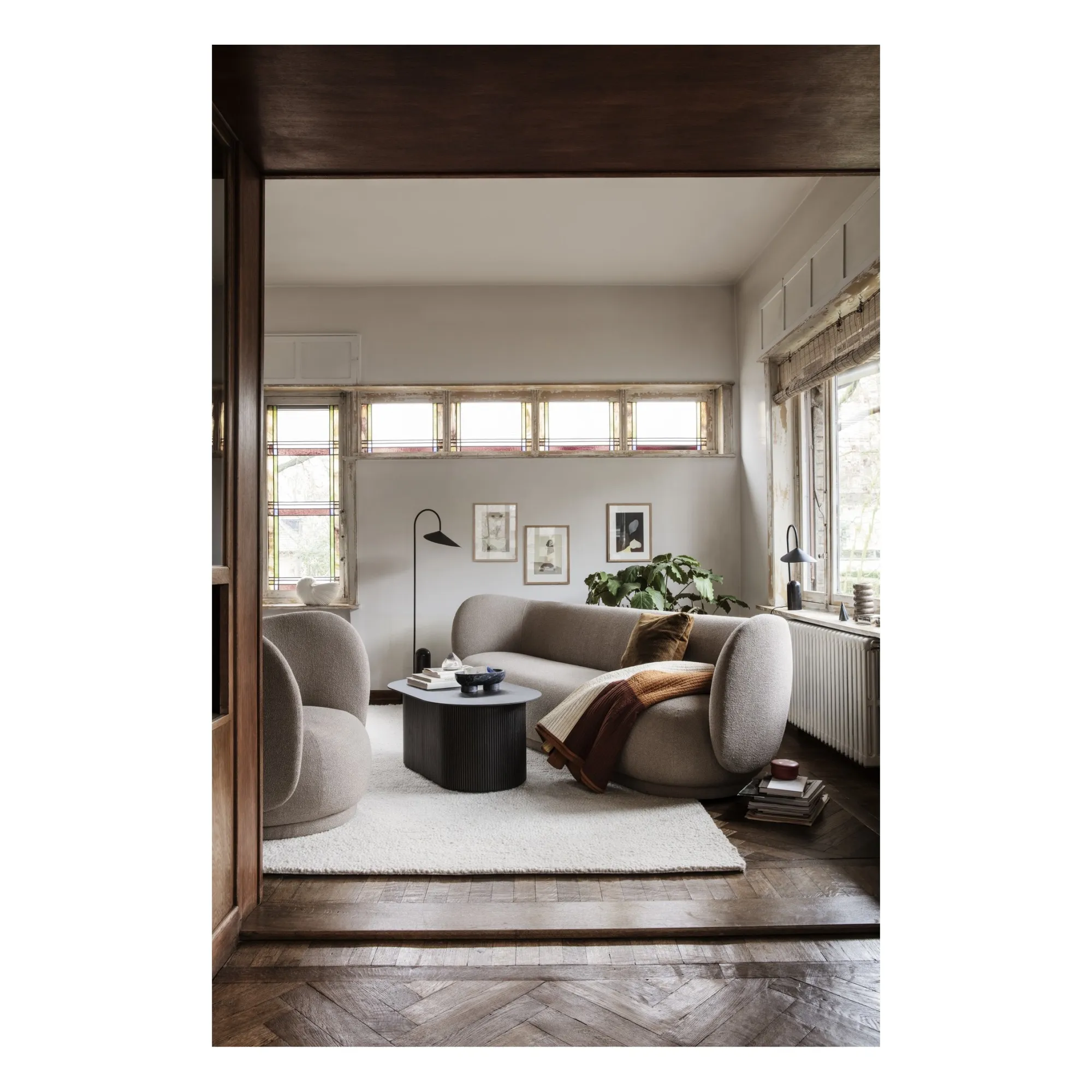 Fauteuil en tissu bouclé Rico | Crème- Image produit n°2
