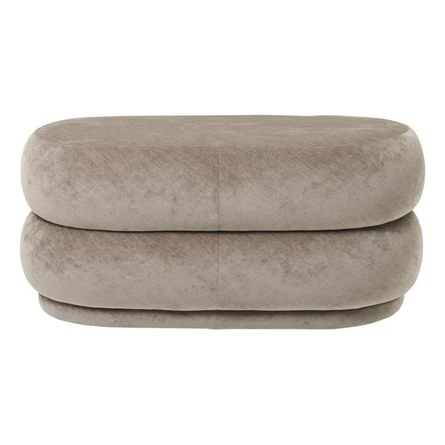 Pouf en velours dévoré | Beige