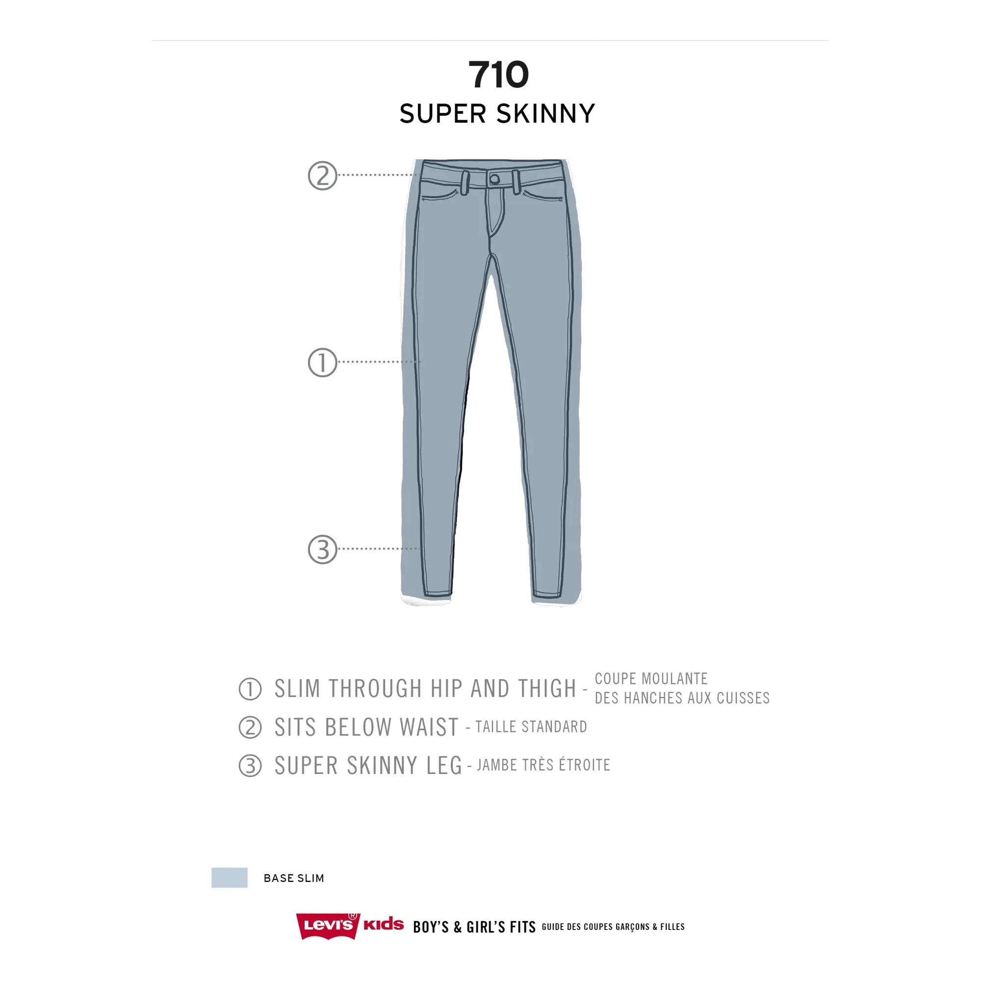 Levi's 710 super skinny size chart discount