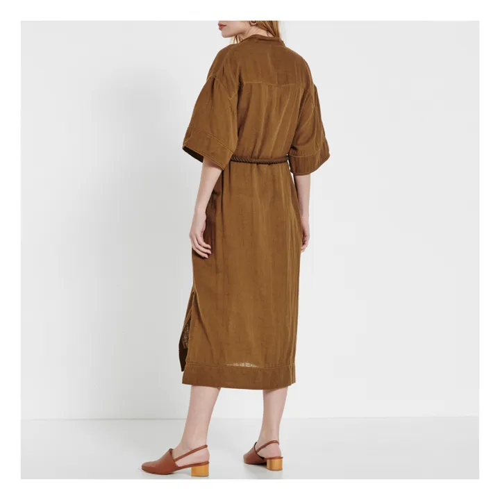 Val Dress | Taupe brown- Product image n°3