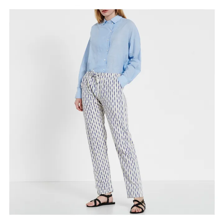 Print trousers - Women's Collection -  | Light Blue- Product image n°1