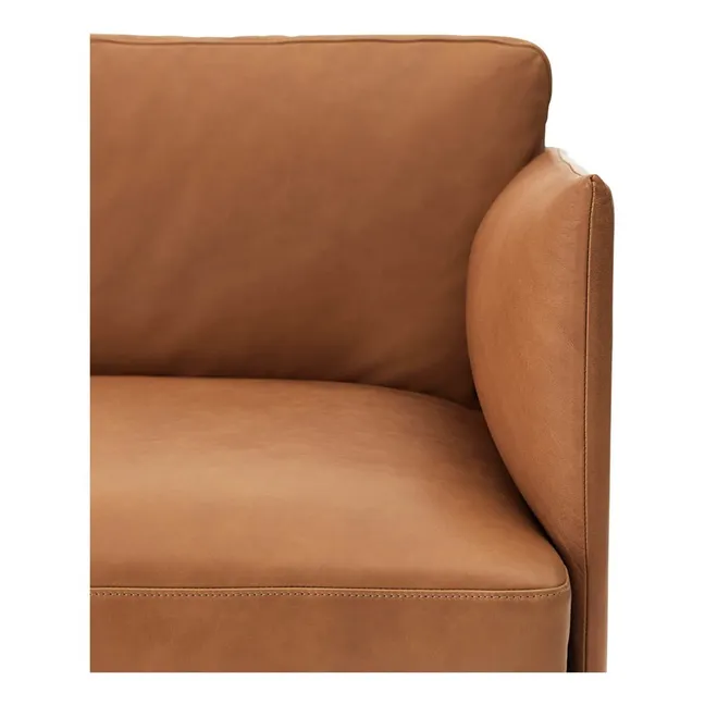 3-er Sofa Outline aus Leder  | Cognac-Farbe