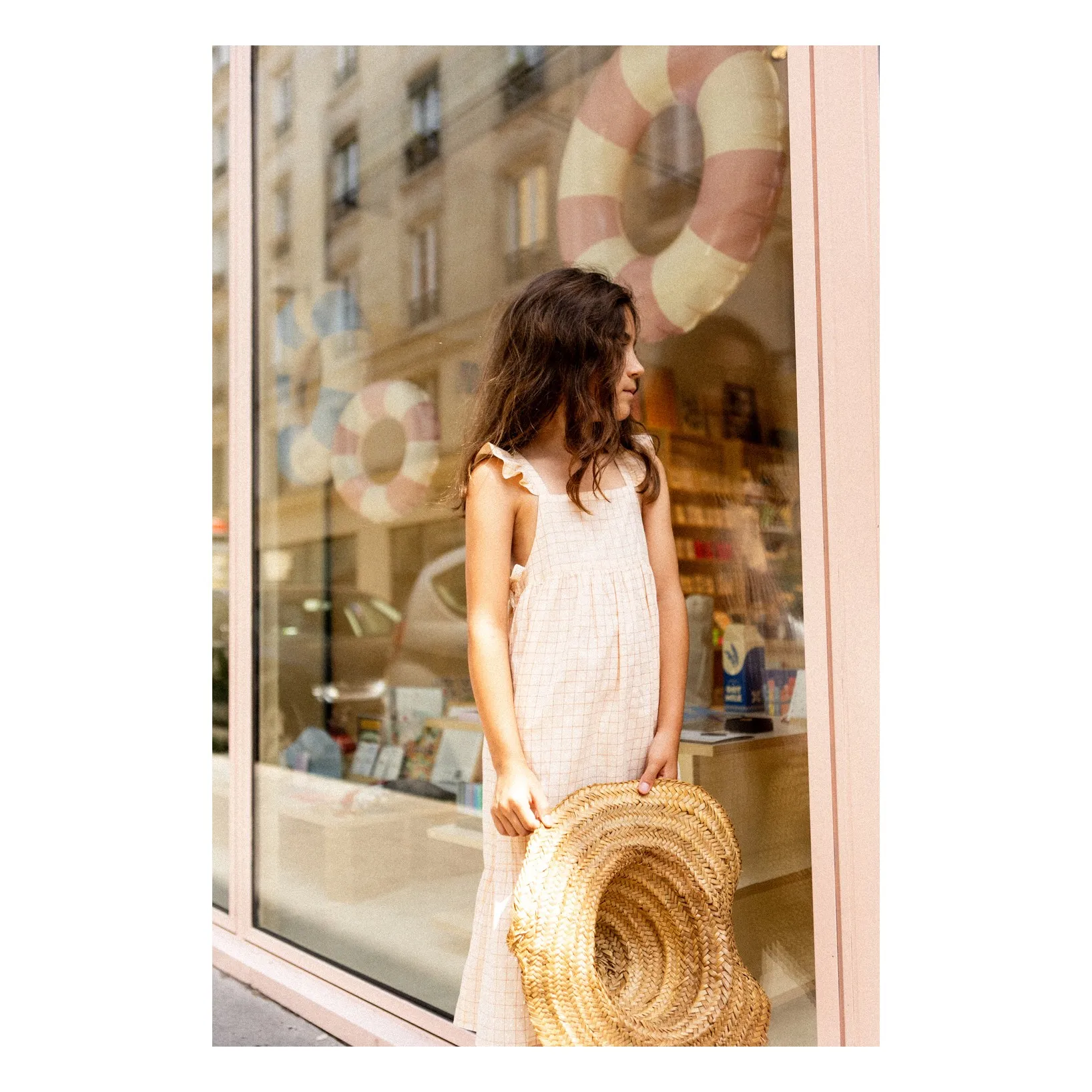 Robe Caitlyn Carreaux Lurex | Rose pâle- Image produit n°2