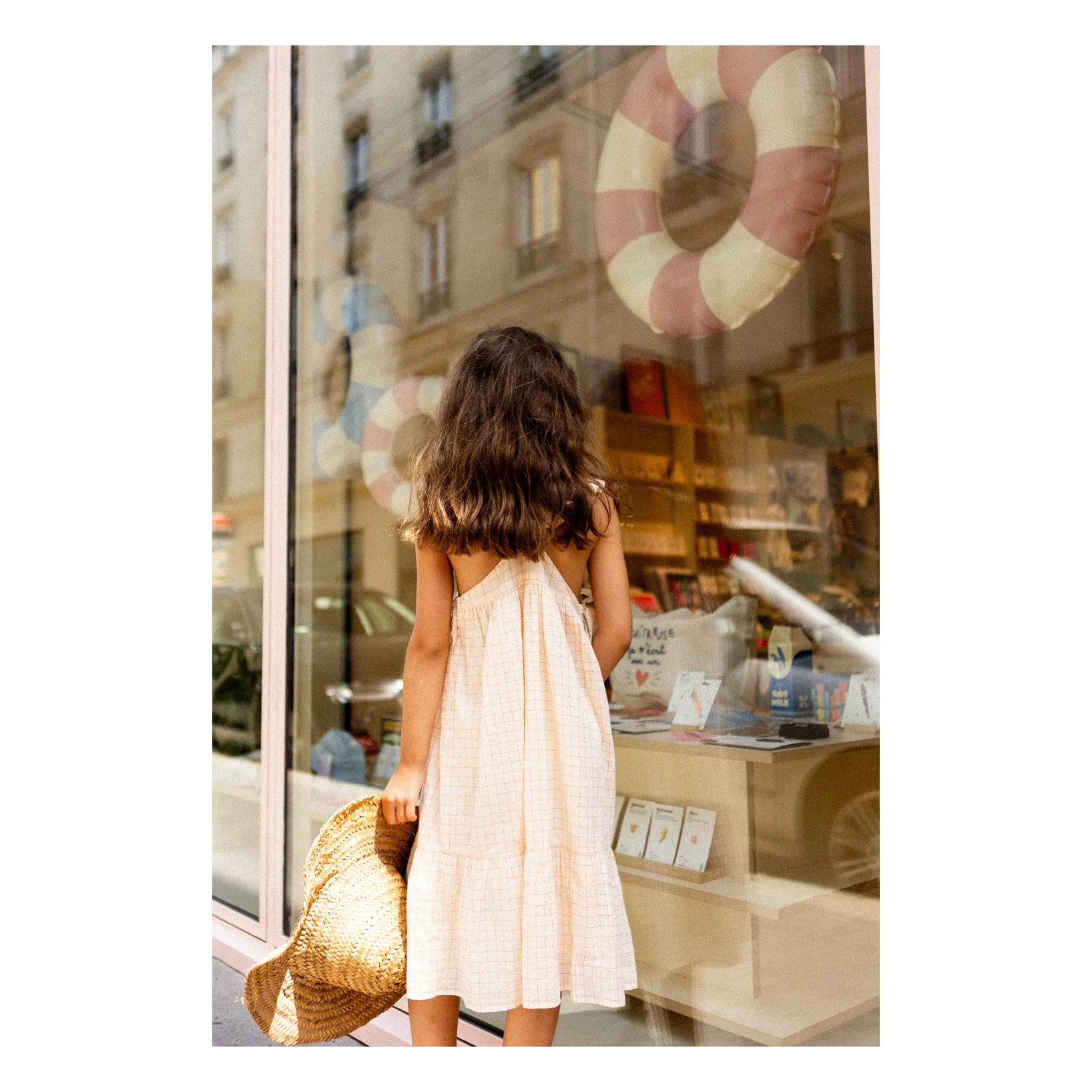 Robe Caitlyn Carreaux Lurex | Rose pâle- Image produit n°4