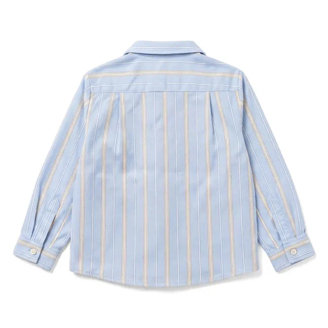 Maxime Striped Organic Cotton Shirt | Light Blue