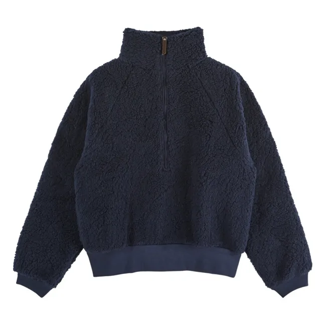 Sweat Zippé Ecaramel | Bleu marine