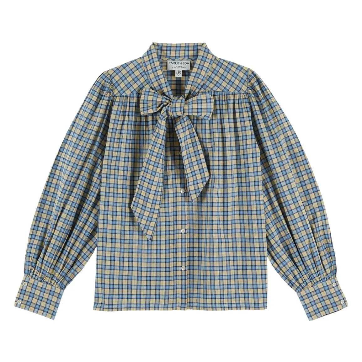 Blouse Emera Lavallière | Bleu- Image produit n°0