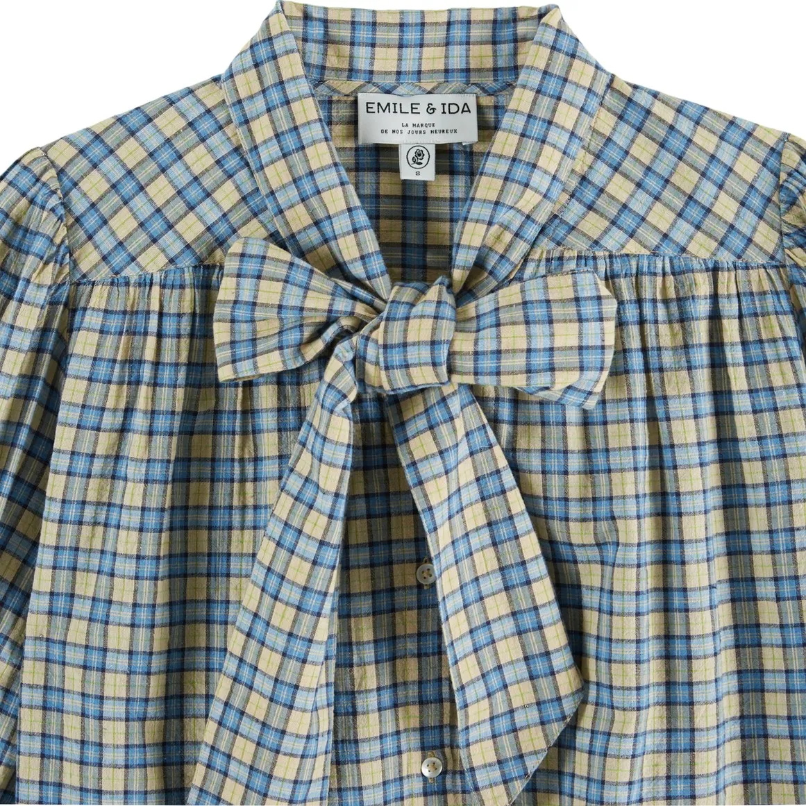 Blouse Emera Lavallière | Bleu- Image produit n°5