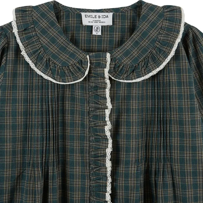 Blouse Carreaux Eboto | Vert forêt