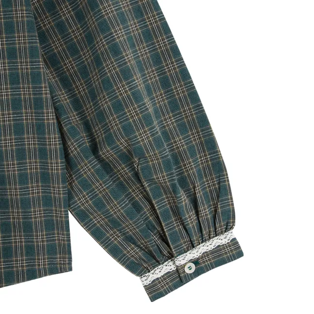 Blouse Carreaux Eboto | Vert forêt