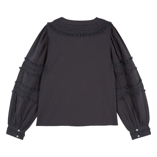 Blouse Vintage Ecume | Charbon