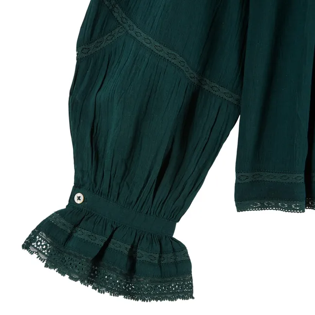Blouse Vintage Elisabeth | Vert forêt
