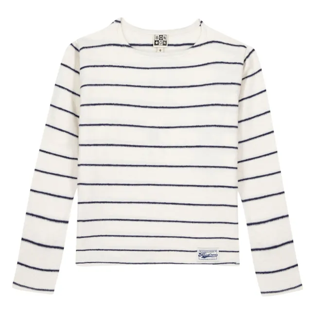 Striped Octopus T-shirt | Ecru