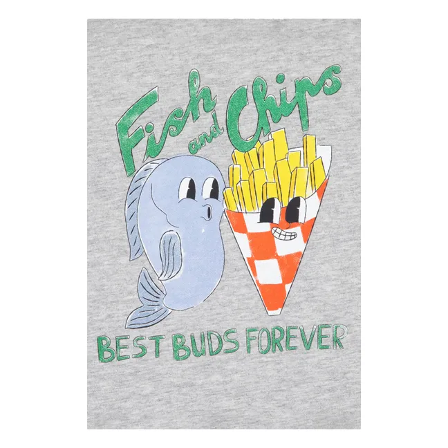 T-shirt Taxo Fish & Chips | Gris chiné