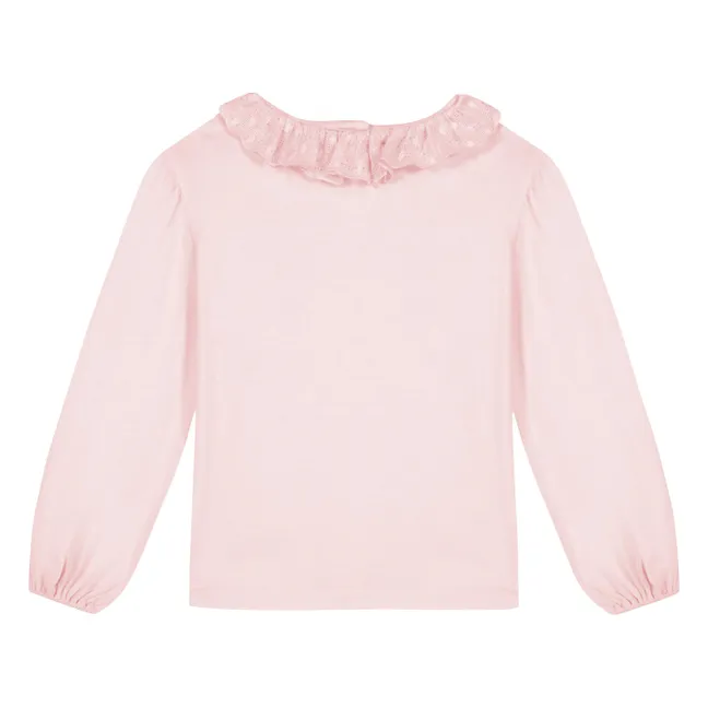 Piris ruffled collar T-shirt | Pink