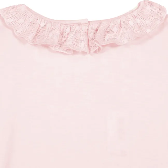 Piris ruffled collar T-shirt | Pink
