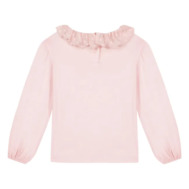 T-shirt Col Volants Piris | Rose