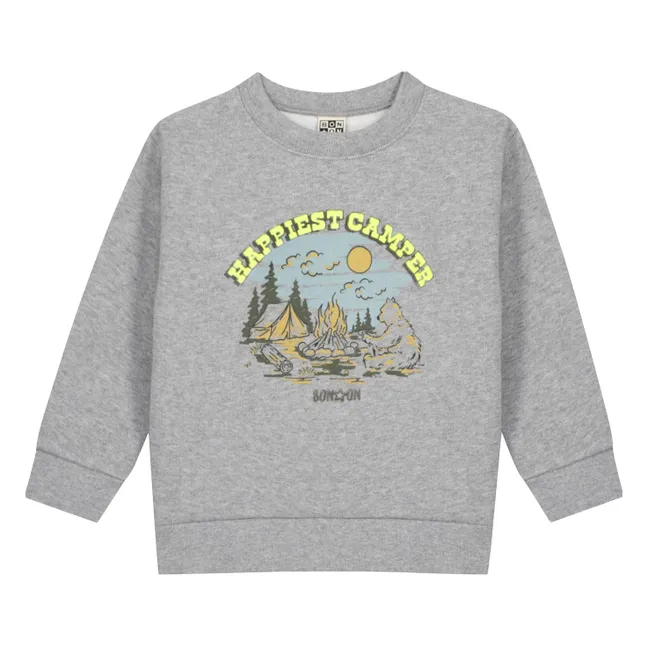 Sweat Happiest | Gris chiné
