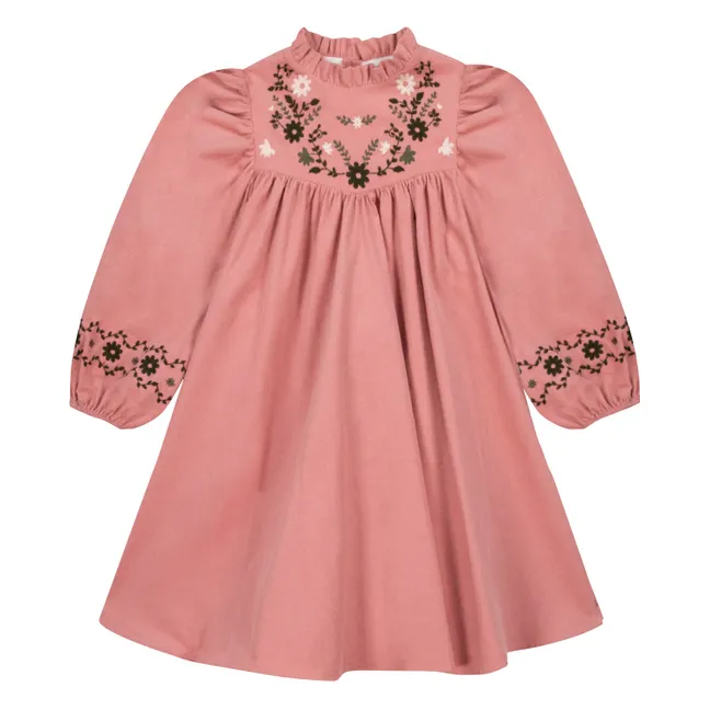 Robe Brodée Pauline | Rose