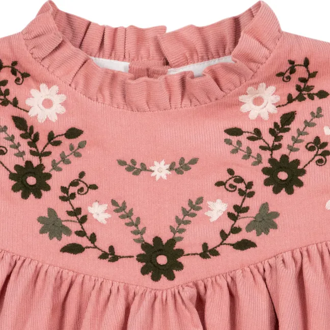 Robe Brodée Pauline | Rose