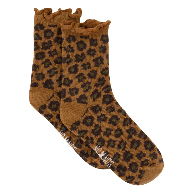 Chaussettes Léopard | Marron