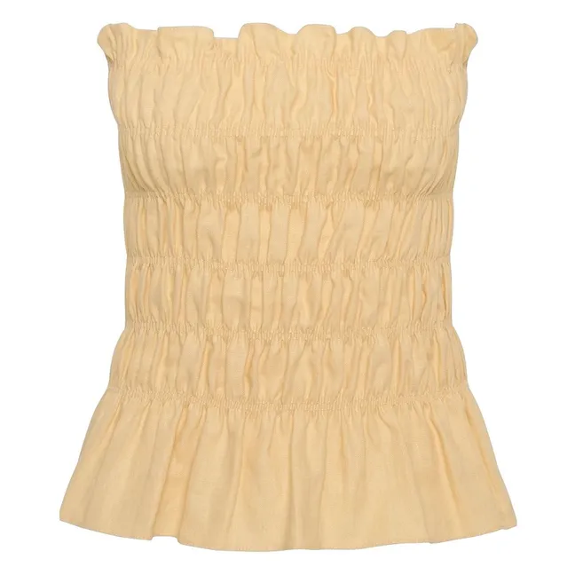 Top corpiño de lino Tiera | Amarillo