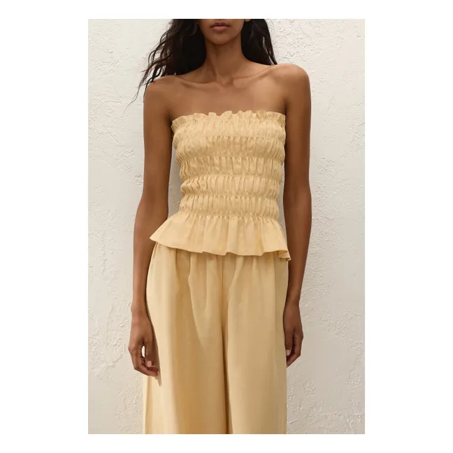 Top corpiño de lino Tiera | Amarillo