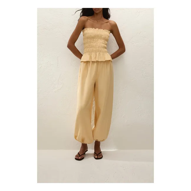 Top corpiño de lino Tiera | Amarillo