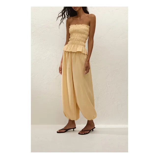 Top corpiño de lino Tiera | Amarillo