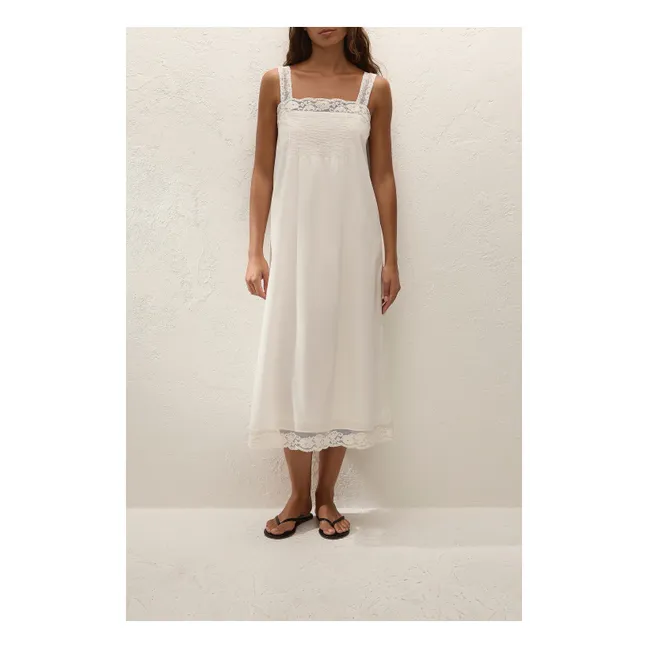 Robe Cristina Midi Coton | Ivoire