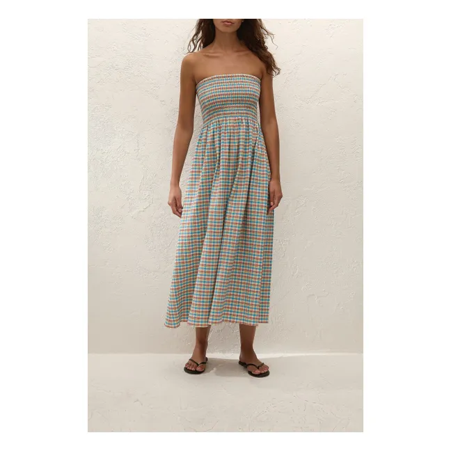 Robe Carreaux Jamie Coton | Bleu