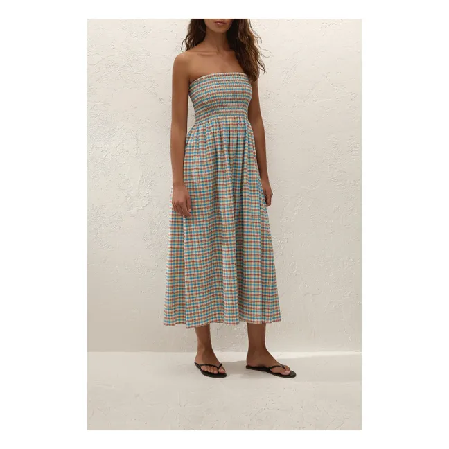 Robe Carreaux Jamie Coton | Bleu