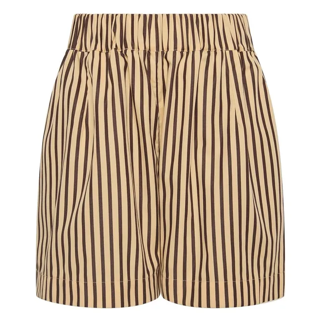 Short Rayures Clemente Coton | Ecru