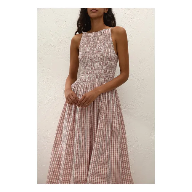 Robe Carreaux Laia Maxi Coton | Cinnamon