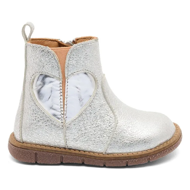 Maggie Iridescent Ankle Boots | Silver