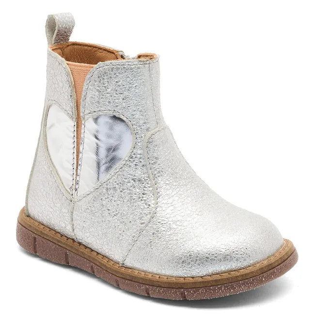Maggie Iridescent Ankle Boots | Silver
