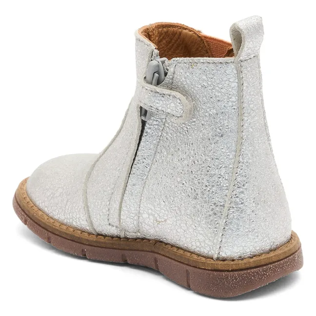 Maggie Iridescent Ankle Boots | Silver