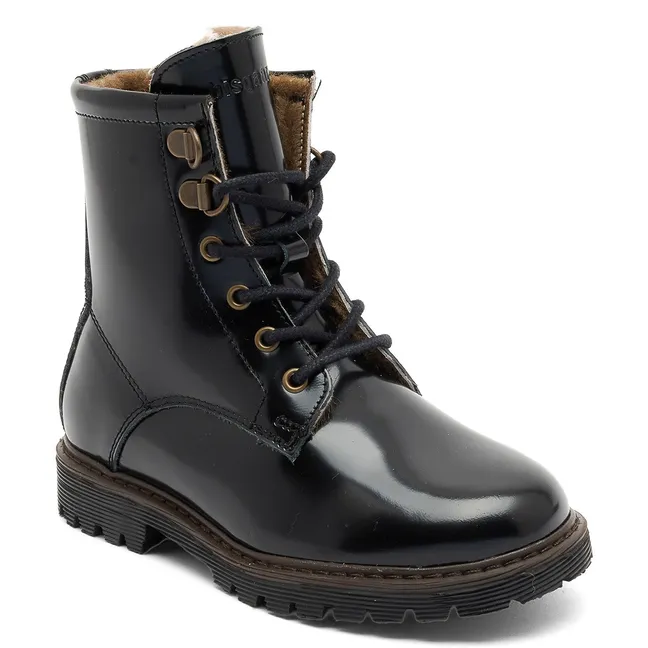 Maia Lamb Patent Leather Boots | Black