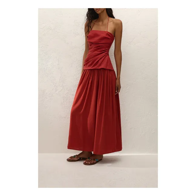 Robe Notte Maxi Coton | Terracotta