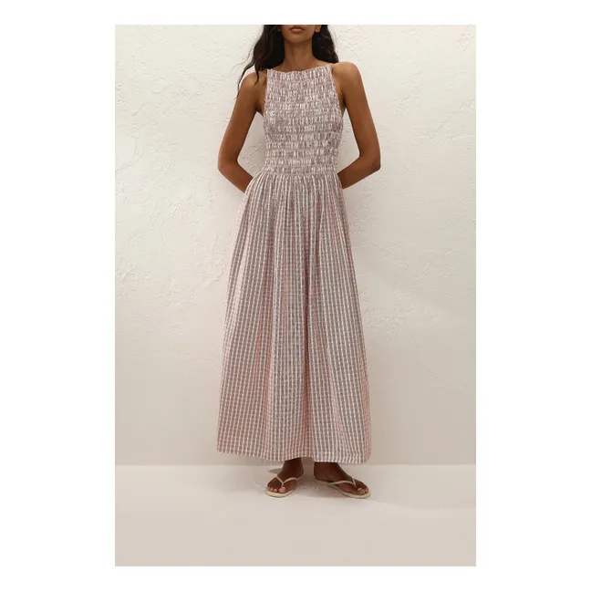 Robe Carreaux Laia Maxi Coton | Cinnamon